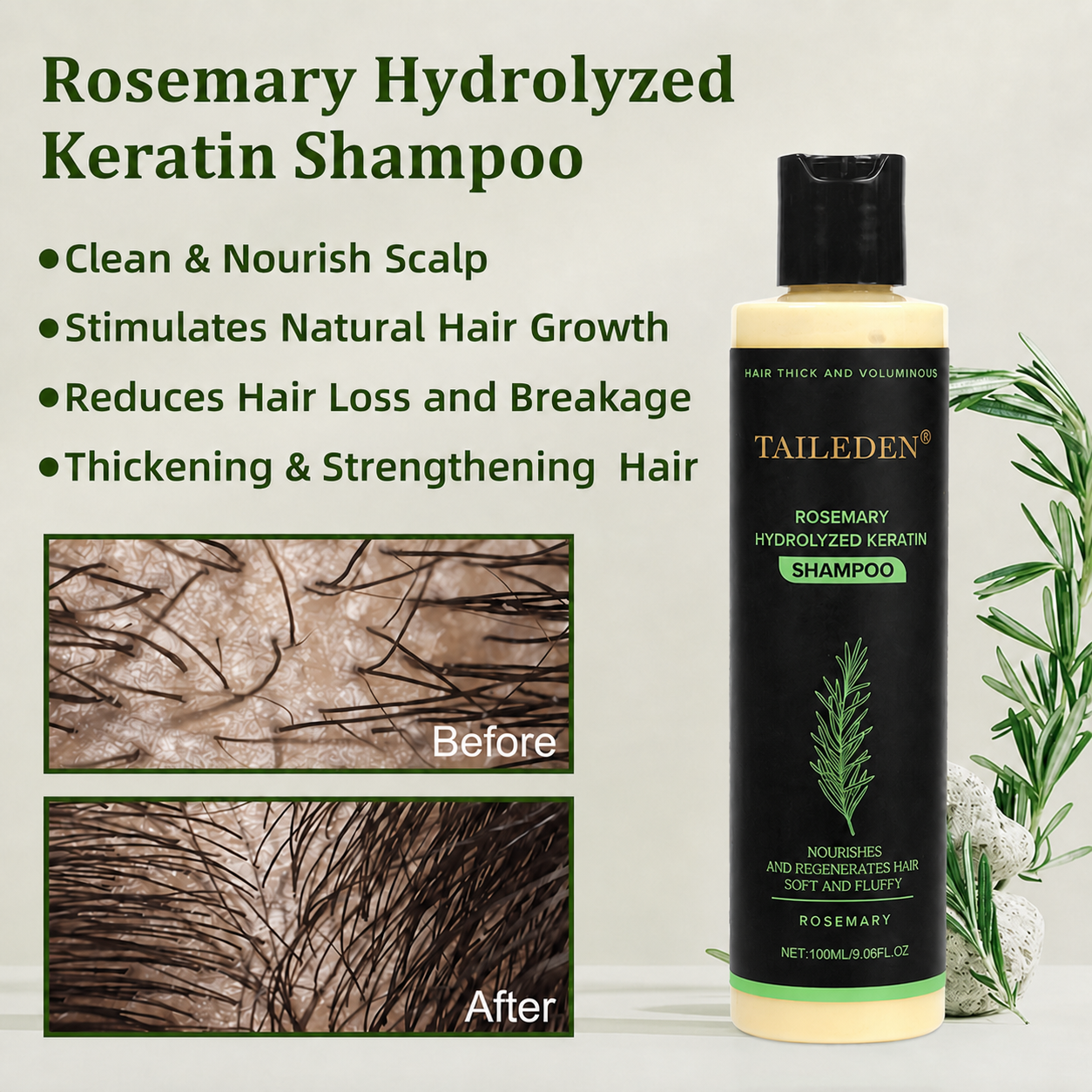 🔥LAST DAY 50% OFF - 🌿TAILEDEN® Organic Rosemary Hair Growth Shampoo